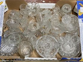 A large selection of assorted glassware's including crystal, shipping unavailable