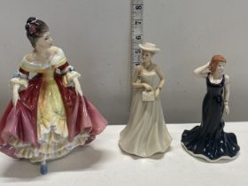 A selection of ceramic ladies including Royal Doulton and Coalport