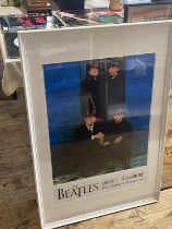 A large framed Beatles poster for the Royal Command performance of 1963, shipping unavailable