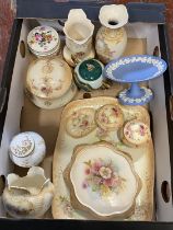A selection of assorted ceramics including Wedgewood Jasperware and Crown Devon