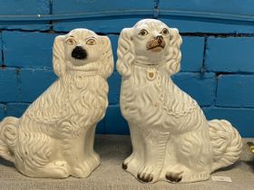 Two Victorian flatback spaniels