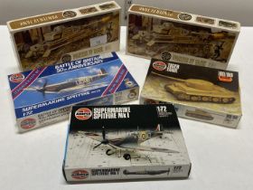 Five assorted Airfix model kits (unchecked)