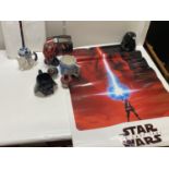 A selection of Starwars themed toys etc