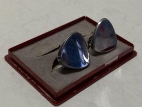 A pair of vintage sterling silver cufflinks