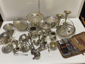A job lot of assorted silver plated wares Shipping unavailable