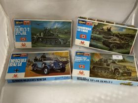 Four boxed Hasegawa assorted model kits (unchecked)