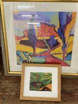 Two framed pieces of contemporary artwork Shipping unavailable