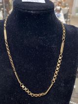 A 9ct gold fancy link chain necklace 12.58g. Fully hallmarked. 47cm in length.