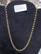 A 9ct gold belcher chain necklace 14.14g. Fully hallmarked. 46cm in length.