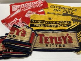 A selection of vintage beer/bar towels