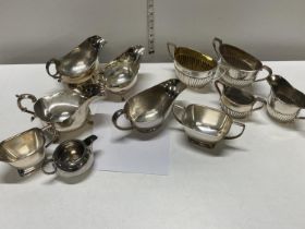 A selection of assorted silver plated bowls and jugs by assorted makers