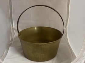 A heavy brass jam pan, shipping unavailable