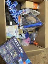 A box of misc items including airsoft guns etc