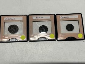 Three assorted Roman coins