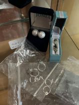 A selection of 925 silver earrings