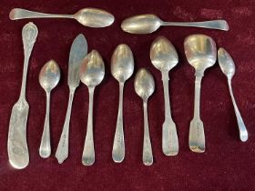 A selection of hallmarked silver cutlery total weight 156g
