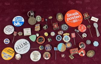 A large collection of vintage Trade Union and mining related badges