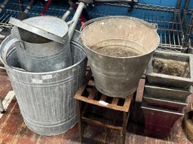 A job lot of assorted galvanised items and other. Shipping unavailable