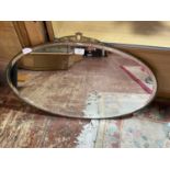 A vintage oval hall mirror 70x46cm, shipping unavailable