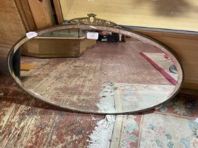 A vintage oval hall mirror 70x46cm, shipping unavailable