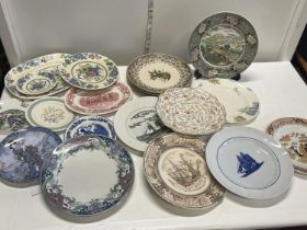 A job lot of assorted collectable plates, victorian, edwardian etc