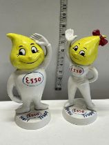 Two vintage cast iron Esso figures