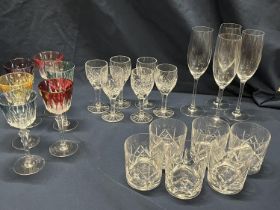 A selection of assorted cut glass crystal and other. Shipping unavailable