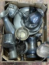 A job lot of assorted pewter and EPNS