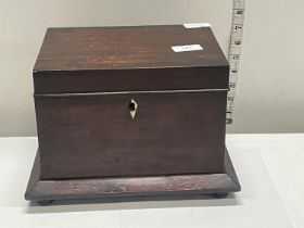 A antique mahogany box (slight damage to veneer)