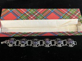 A boxed costume jewellery Scottish themed bracelet