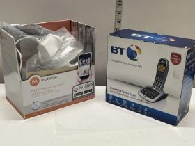 A BT big button cordless phone with a WIFI Motorola smart camera (untested)