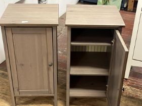 A pair of Ikea wooden bedside cabinets. Shipping unavailable