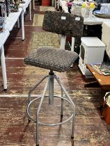 A vintage mid-century Slingsbury machinist stool, shipping unavailable