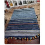 An Oriental weavers Kelin striped blue rug 160x230cm shipping unavailable