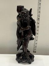 A hand carved wooden Chinese immortal figurine h33cm