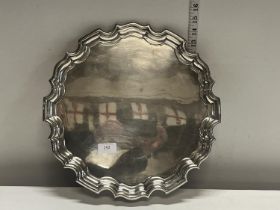 A heavy pie crust edge Walker and Hall silver plated tray