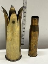A piece of WW1 Trench art and a WW2 shell case