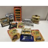 A box of assorted die-cast models