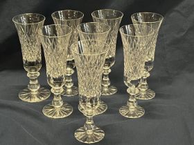 Eight quality crystal champagne flutes