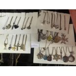 A selection of costume jewellery necklaces and pendants