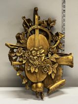 A antique gilt decorated carved wooden freeze