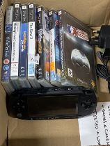 A PSP with charger and assortment of games in working order