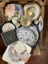 A job lot of assorted ceramics and other items including Minton, shipping unavailable