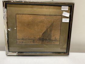 A Victorian signed charcoal sketch by George Sheffield dated 1880, 30x38cm