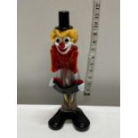 A Murano glass clown h31cm (repair to boots)