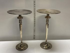 A 1930's Art Deco pair of silver plated table centre pieces h40cm