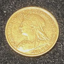 A 1897 22ct gold Victorian half sovereign