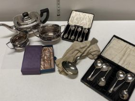 A job lot of assorted silver plated wares
