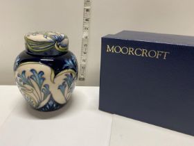 A boxed limited edition Moorcroft Midnight Blue ginger jar 2002 by P Gibson h16cm