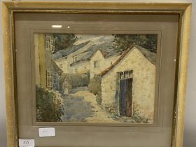 A framed F Mabbot watercolour of a Penzance street scene 36x41cm